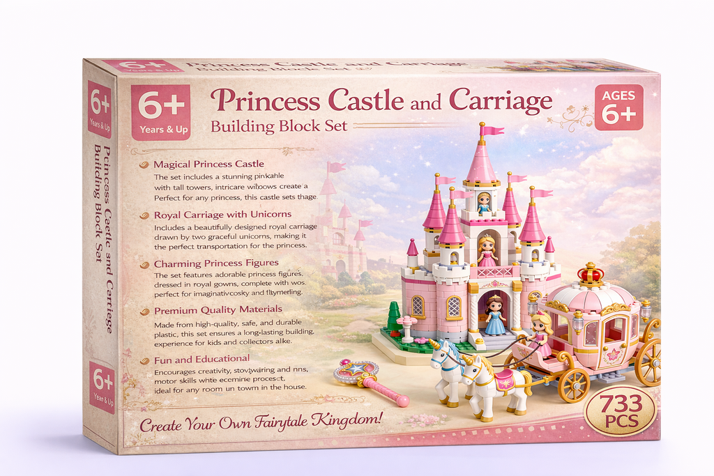 Princess Castle and Carriage Building Block Set