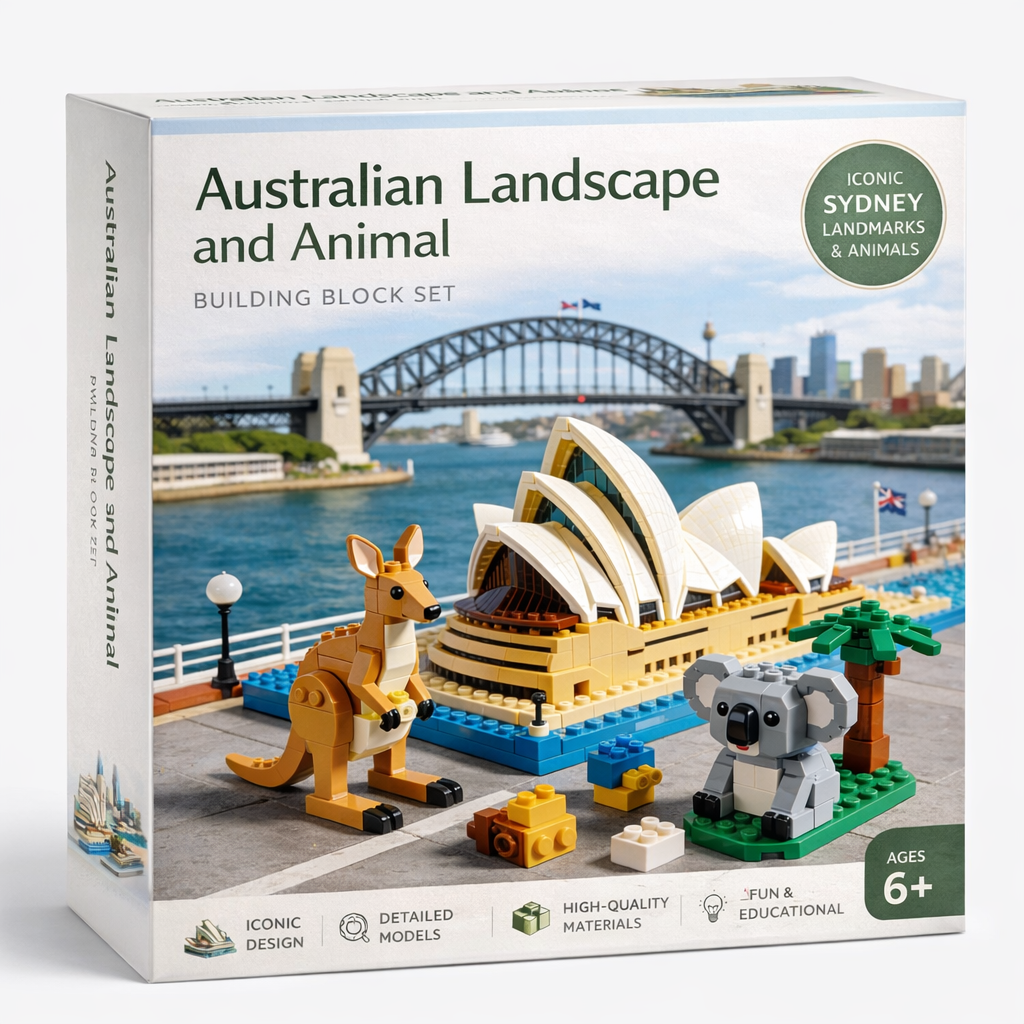 Australian Landscape and Animal Building Block Set